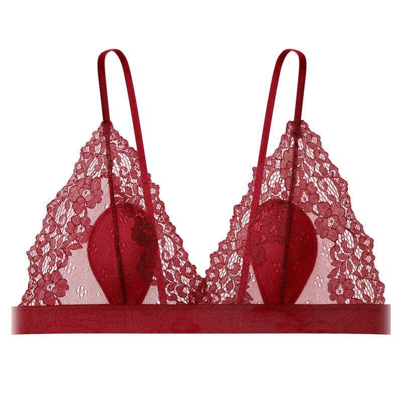 French Ultra Thin Bralette Solid Color Lace Underwear