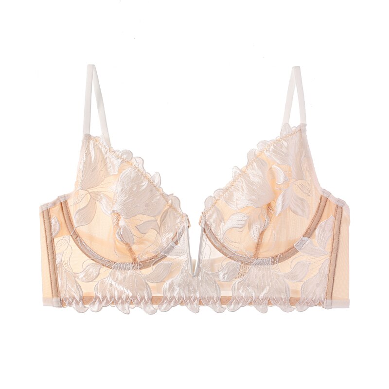 French Lace Bra Push Up Lingerie Embroidery Bralette Underwear