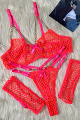 Crochet Fishnet Underwear Lingerie Set