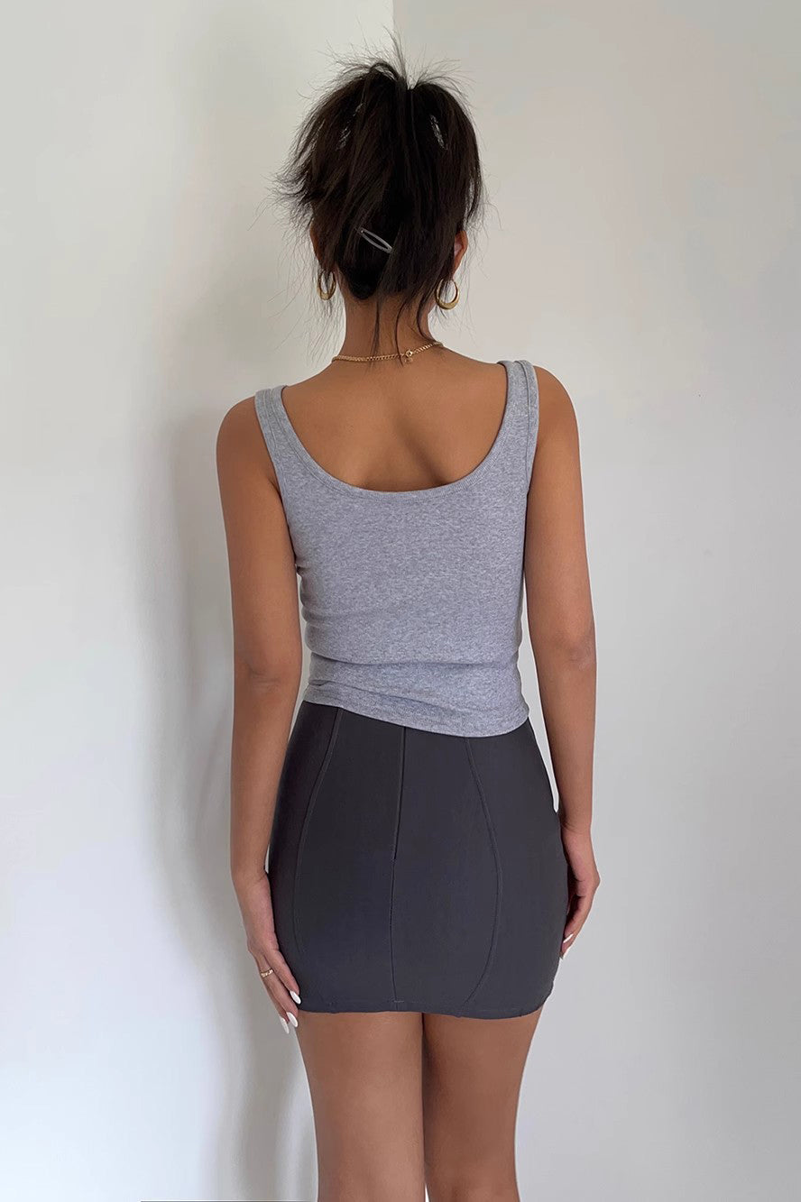 Fitted A-Line Solid Skirt
