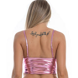 Dangerous Woman Faux Patent Leather Crop Top