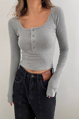 Ribbed Buttoned Front Fitted Basic Shirts