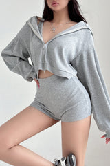 Underwear Hoodie Sweatshirt Coat Bralette Brassiere Bra Shorts Sportswear Set three-Piece