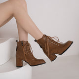 Botines de tacón con cordones