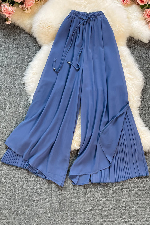 Irregular Drawstring High Waist Pants Trousers