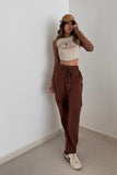 Drawstring Waist Pocket Side Cargo Sports Pants