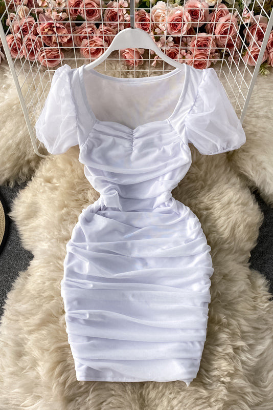 Ruffle Short Sleeve Gauze Dress