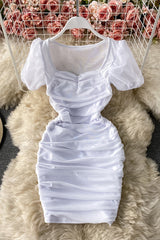 Ruffle Short Sleeve Gauze Dress