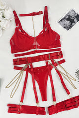 Hollow Strappy Underwear Lingerie Set