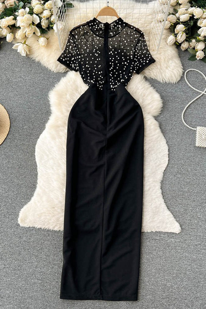 Short Sleeve Bodycon Maxi Dress
