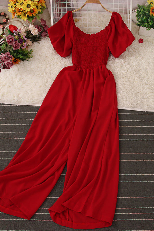 Casual Ruffle Short Sleeve Romper Jumpsuit