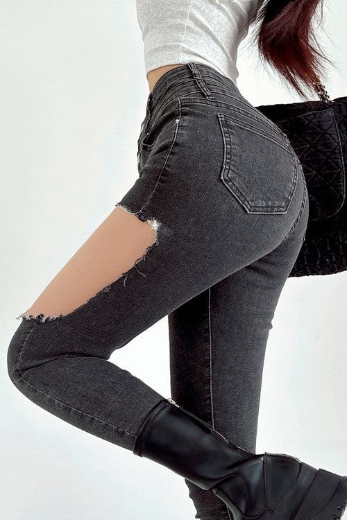 Tight Ripped Pants Trousers Jeans