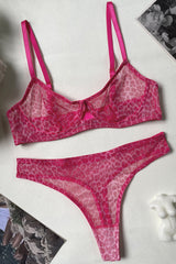 Chiffon Leopard Underwear Lingerie Set