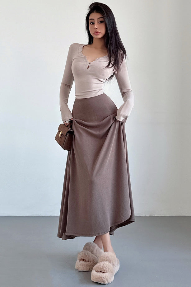 Retro Wool A-Line Skirt