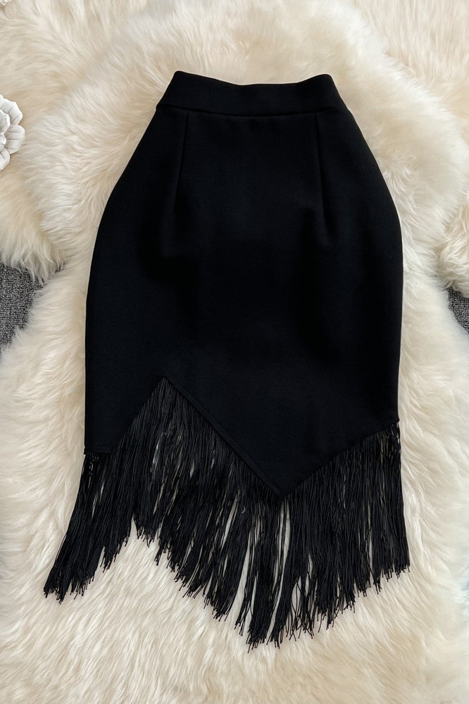Irregular Tassel Skirt