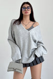 Casual V-Neck Top Pullover Sweatshirt