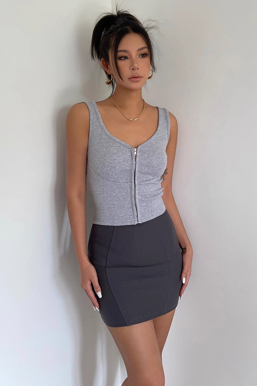 Fitted A-Line Solid Skirt