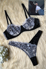 Lace Embroidery Underwear Lingerie Set