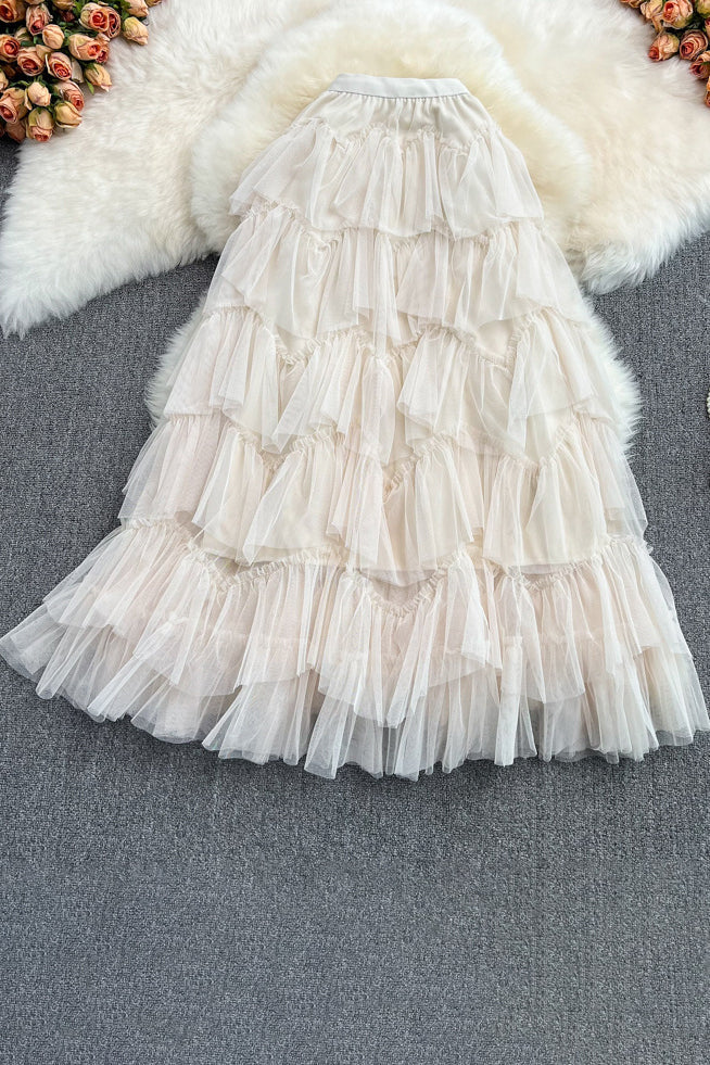 Gauze Irregular Skirt