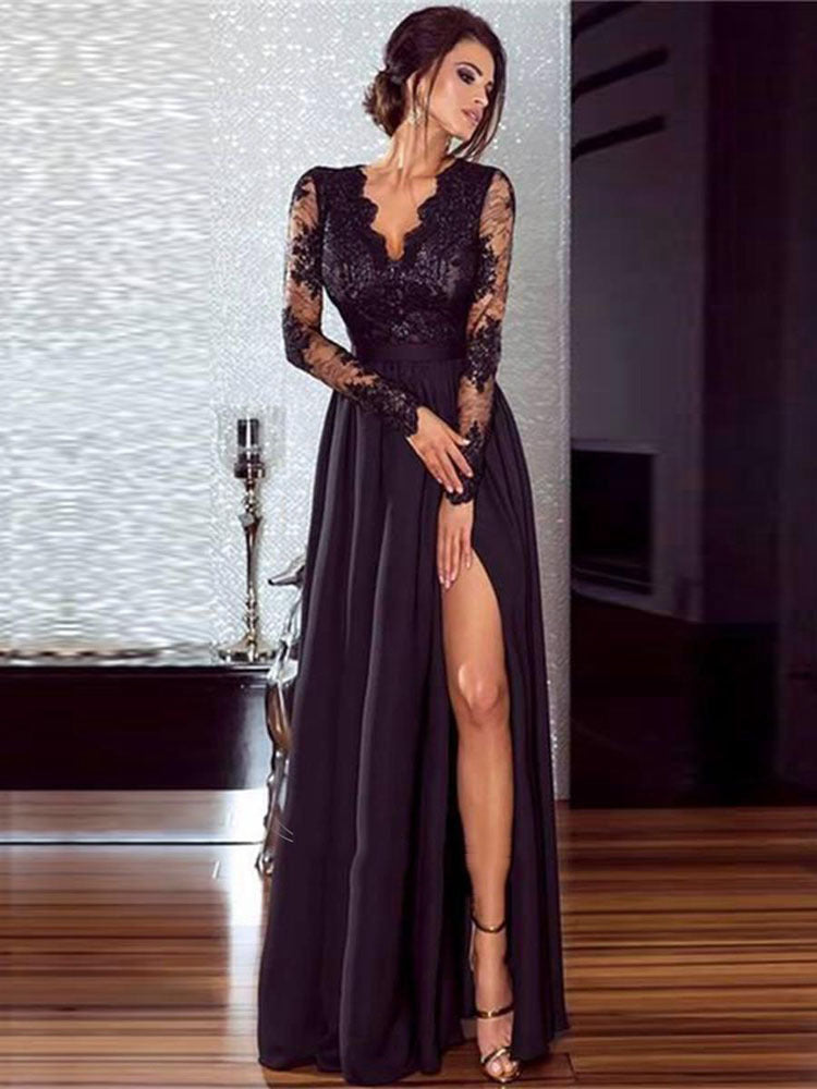 Larsa Formal Velvet And Lace Mermaid Dress