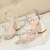 Total Stud PVC Studded Block Heels