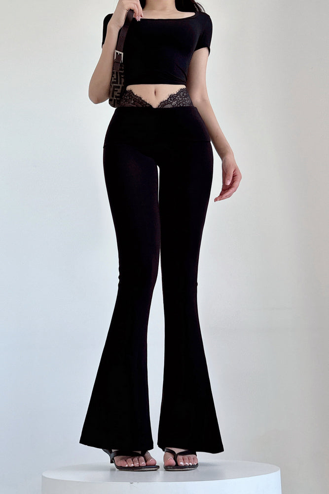 Lace V Waist Bodycon Pants Trousers