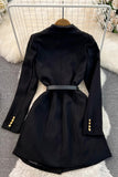 Buttons Long Sleeve Mini Dress