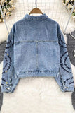 Long Sleeve Buttons Cardigan Jacket Denim Coat