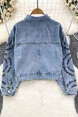 Long Sleeve Buttons Cardigan Jacket Denim Coat