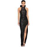 Fatima Sequin Cowl Neck Bodycon Formal Dress