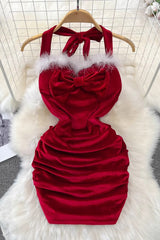 Christmas Bow Strappy Mini Dress