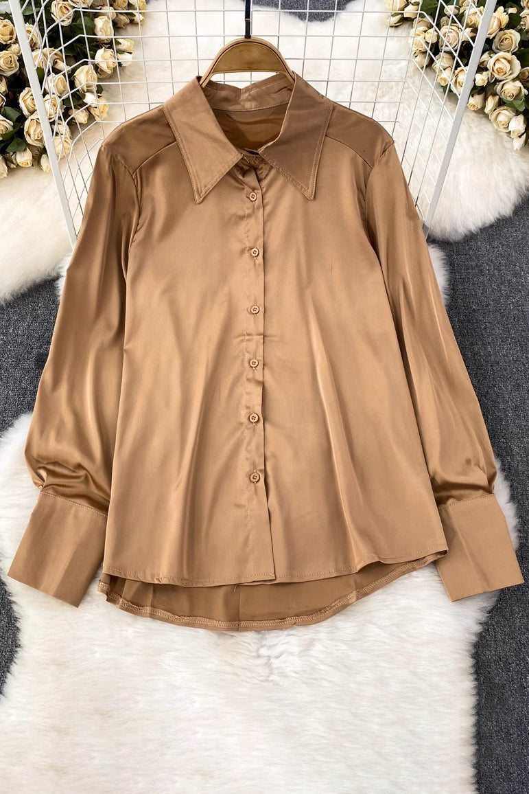 Long Sleeve Buttons Shirt Top