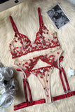 Gauze Embroidery Underwear Lingerie Set