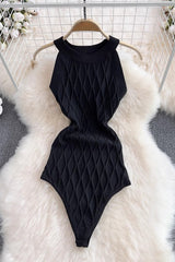 Sleeveless Halter Knit Bodysuits