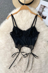 Lace Backless Strap Strappy Cami Crop Vest Tank Top