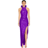 Fatima Sequin Cowl Neck Bodycon Formal Dress