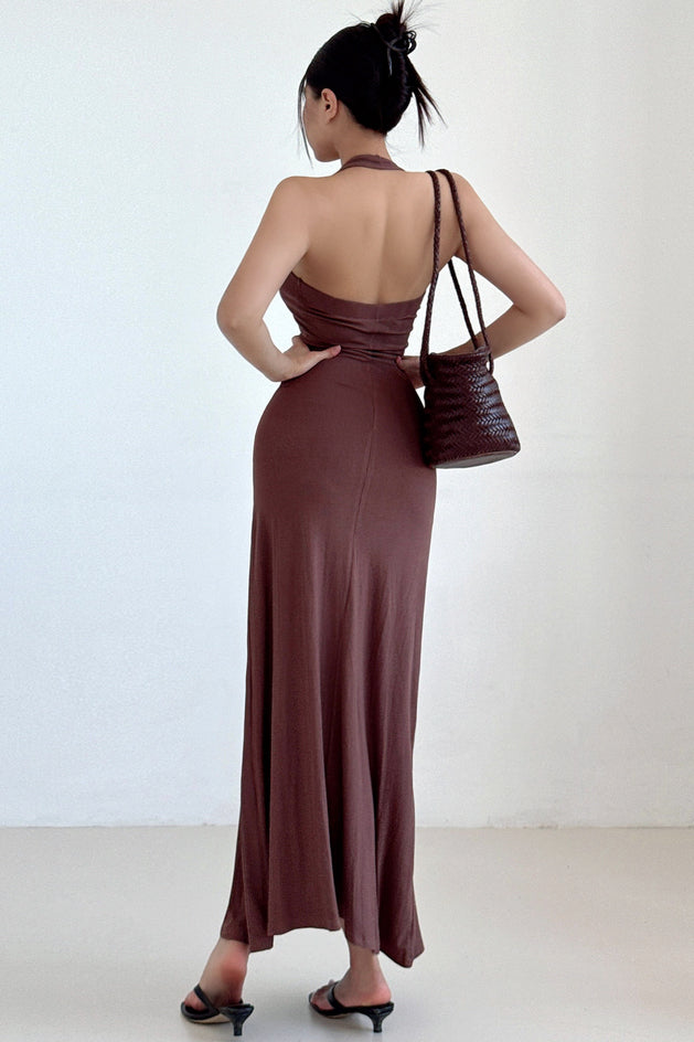 Backless Sleeveless Strap Bodycon Maxi Dress