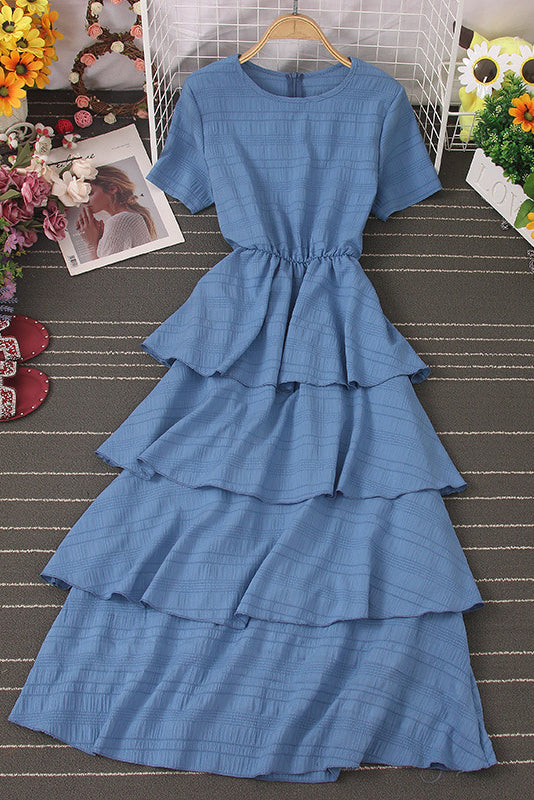 Lace Short Sleeve Maxi Dress