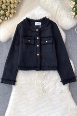 Knit Buttons Long Sleeve Cardigan Jacket Coat