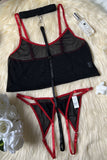 Gauze Strappy Underwear Lingerie Set