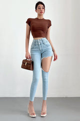 Tight Ripped Pants Trousers Jeans