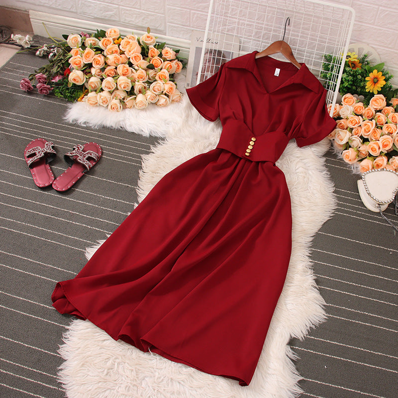 V-Neck Short Sleeve Maxi Dress