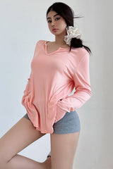 Casual V-Neck Long Sleeve Top