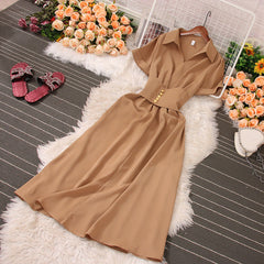 V-Neck Short Sleeve Maxi Dress