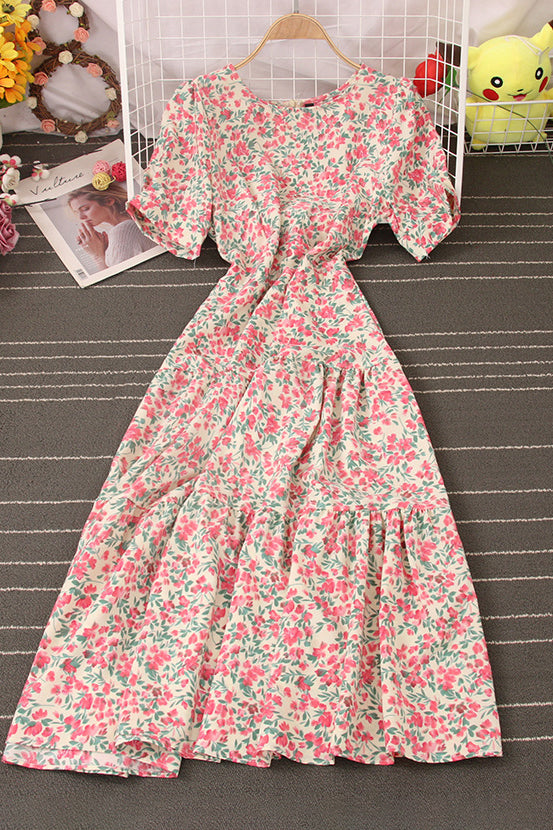 Floral Short Sleeve Maxi Dress