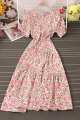 Floral Short Sleeve Maxi Dress