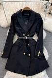 Buttons Long Sleeve Mini Dress