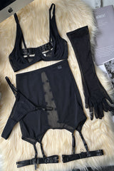 Gauze Skirt Glove Set Three-Piece