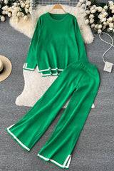 Long Sleeve Tops Pants Trousers Set Two-Piece