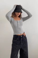 Ribbed Buttoned Front Fitted Basic Shirts